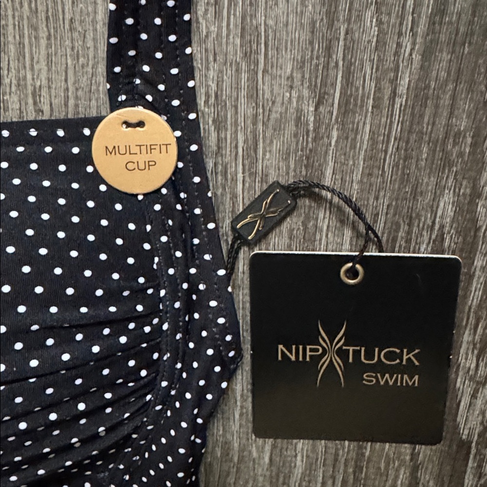 NipTuck Black and White Polka Dot One Piece Swimsuit - Picture 2 of 7
